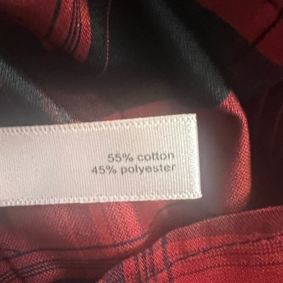 The Limited Plaid Shirt Dress with Tie Belt - Red/Black - Picture 4 of 5